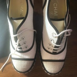 Preowned authentic Chanel Wedges